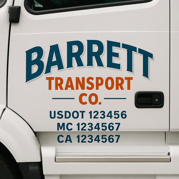 Custom Truck Door Decal Sticker Lettering For Semi-Trucks, Work Trucks, Box Trucks For USDOT Compliance