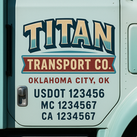 Custom Truck Door Decal Sticker Lettering For Semi-Trucks, Work Trucks, Box Trucks For USDOT Compliance