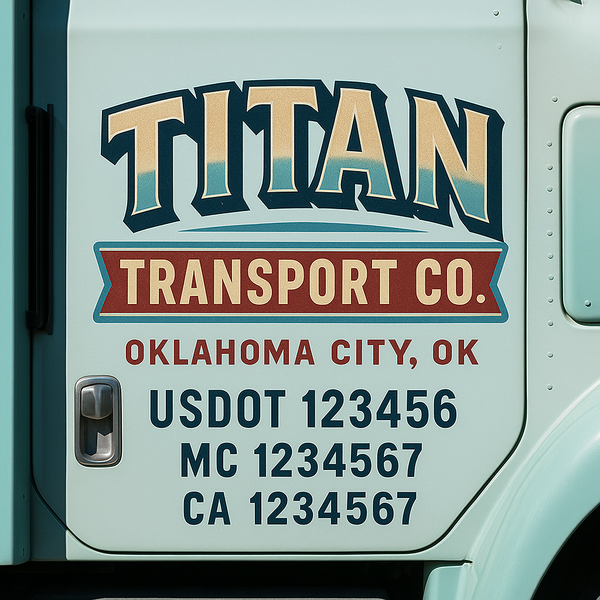 Custom Truck Door Decal Sticker Lettering For Semi-Trucks, Work Trucks, Box Trucks For USDOT Compliance