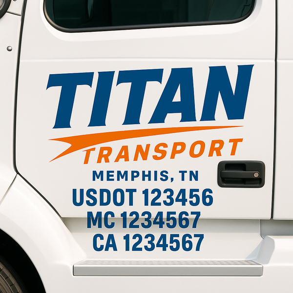 Custom Truck Door Decal Sticker Lettering For Semi-Trucks, Work Trucks, Box Trucks For USDOT Compliance