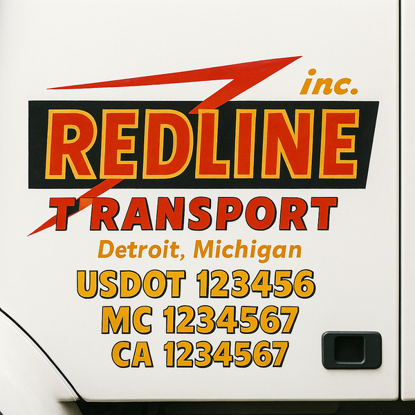 Custom Truck Door Decal Sticker Lettering For Semi-Trucks, Work Trucks, Box Trucks For USDOT Compliance