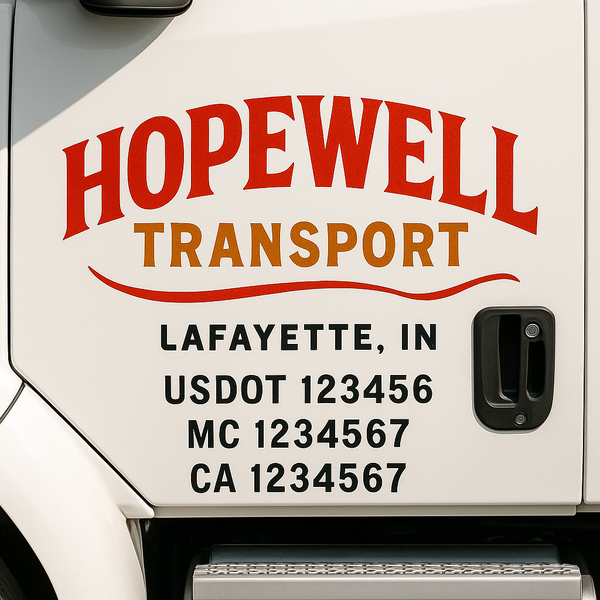Custom Truck Door Decal Sticker Lettering For Semi-Trucks, Work Trucks, Box Trucks For USDOT Compliance