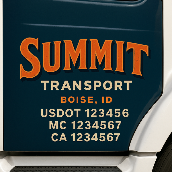 Custom Truck Door Decal Sticker Lettering For Semi-Trucks, Work Trucks, Box Trucks For USDOT Compliance