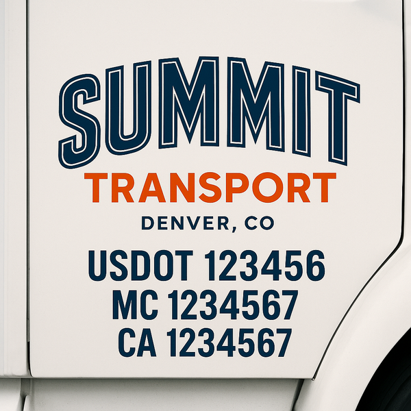 Custom Truck Door Decal Sticker Lettering For Semi-Trucks, Work Trucks, Box Trucks For USDOT Compliance
