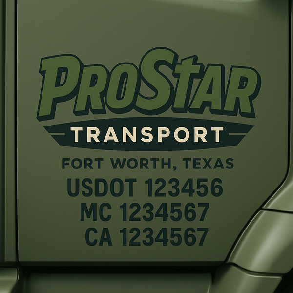Custom Truck Door Decal Sticker Lettering For Semi-Trucks, Work Trucks, Box Trucks For USDOT Compliance