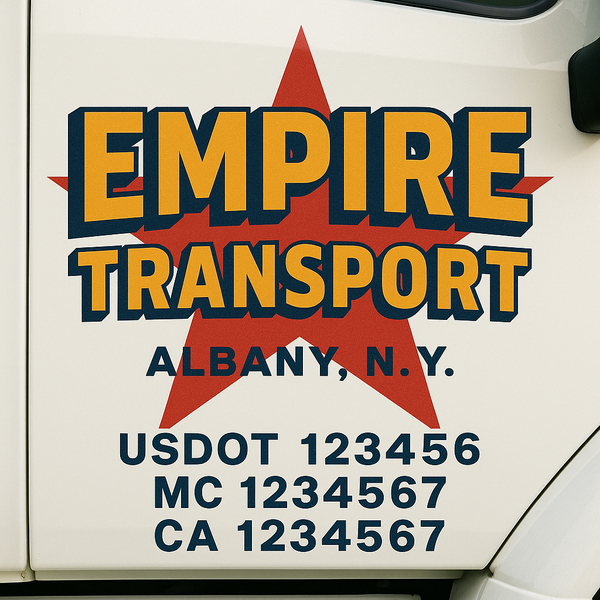 Custom Truck Door Decal Sticker Lettering For Semi-Trucks, Work Trucks, Box Trucks For USDOT Compliance