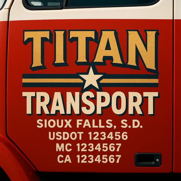 Custom Truck Door Decal Sticker Lettering For Semi-Trucks, Work Trucks, Box Trucks For USDOT Compliance