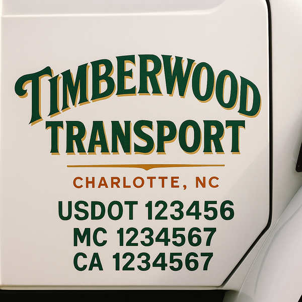 Custom Truck Door Decal Sticker Lettering For Semi-Trucks, Work Trucks, Box Trucks For USDOT Compliance