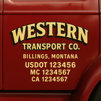 Custom Truck Door Decal Sticker Lettering For Semi-Trucks, Work Trucks, Box Trucks For USDOT Compliance