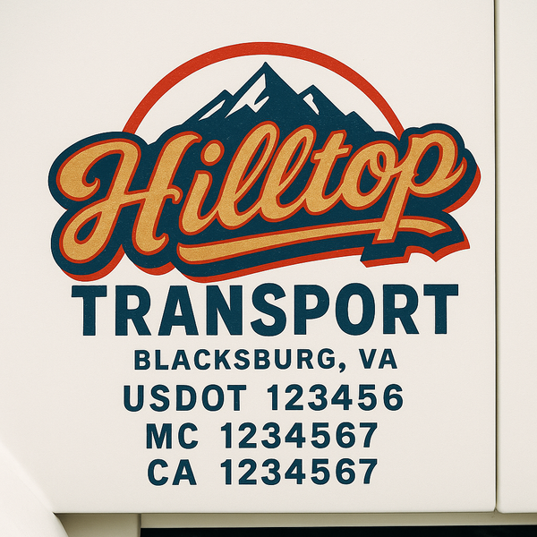 Custom Truck Door Decal Sticker Lettering For Semi-Trucks, Work Trucks, Box Trucks For USDOT Compliance