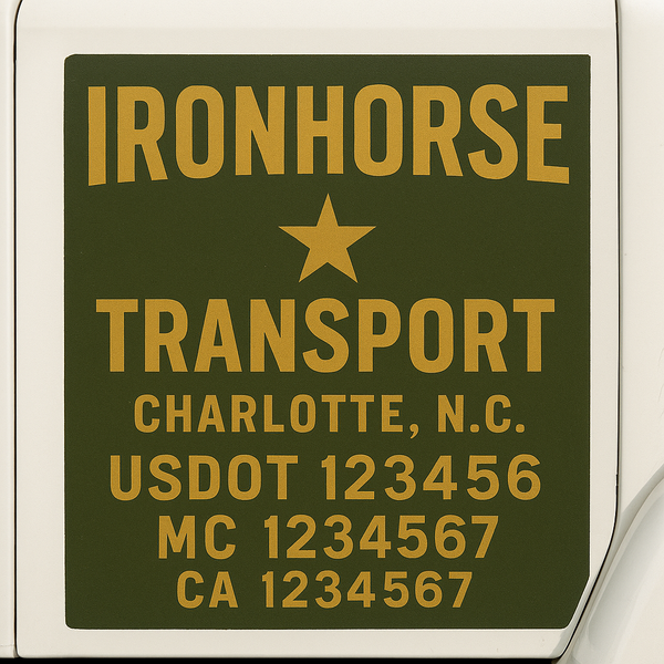 Custom Truck Door Decal Sticker Lettering For Semi-Trucks, Work Trucks, Box Trucks For USDOT Compliance