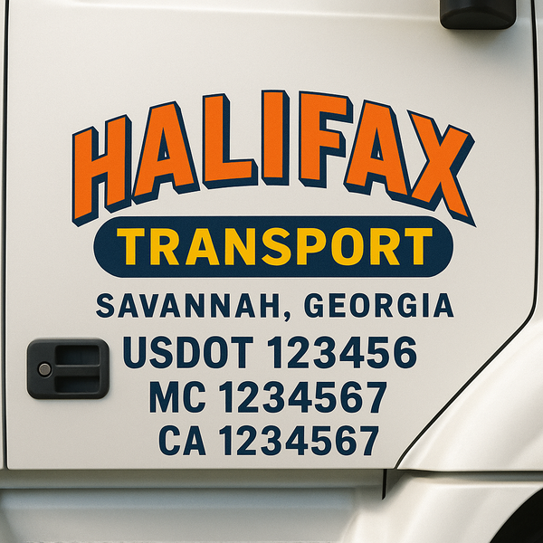 Custom Truck Door Decal Sticker Lettering For Semi-Trucks, Work Trucks, Box Trucks For USDOT Compliance
