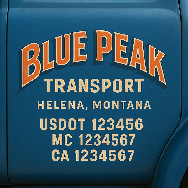 Custom Truck Door Decal Sticker Lettering For Semi-Trucks, Work Trucks, Box Trucks For USDOT Compliance