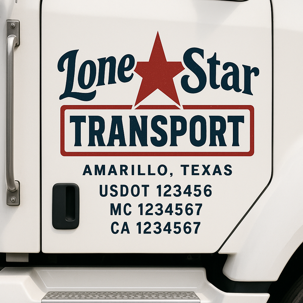 Custom Truck Door Decal Sticker Lettering For Semi-Trucks, Work Trucks, Box Trucks For USDOT Compliance