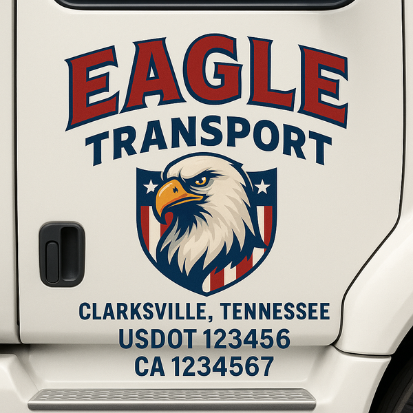 Custom Truck Door Decal Sticker Lettering For Semi-Trucks, Work Trucks, Box Trucks For USDOT Compliance