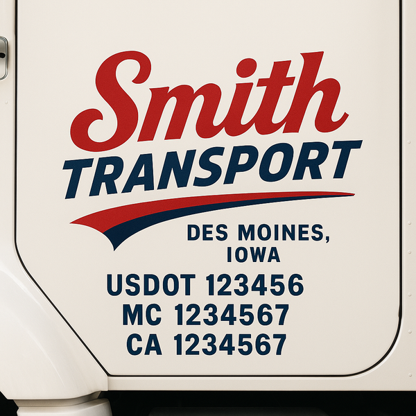 Custom Truck Door Decal Sticker Lettering For Semi-Trucks, Work Trucks, Box Trucks For USDOT Compliance