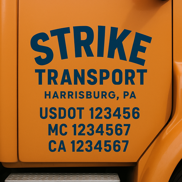 Custom Truck Door Decal Sticker Lettering For Semi-Trucks, Work Trucks, Box Trucks For USDOT Compliance