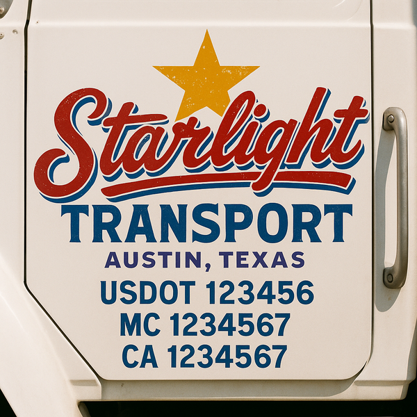 Custom Truck Door Decal Sticker Lettering For Semi-Trucks, Work Trucks, Box Trucks For USDOT Compliance