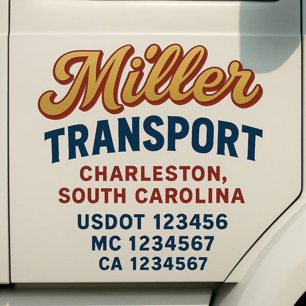 Custom Truck Door Decal Sticker Lettering For Semi-Trucks, Work Trucks, Box Trucks For USDOT Compliance