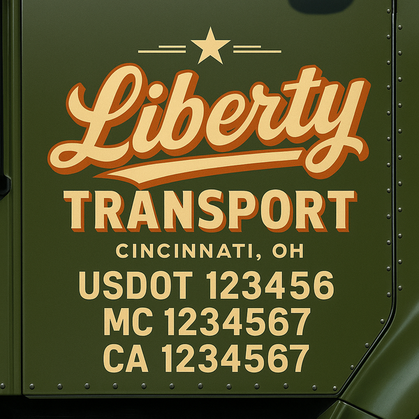 Custom Truck Door Decal Sticker Lettering For Semi-Trucks, Work Trucks, Box Trucks For USDOT Compliance