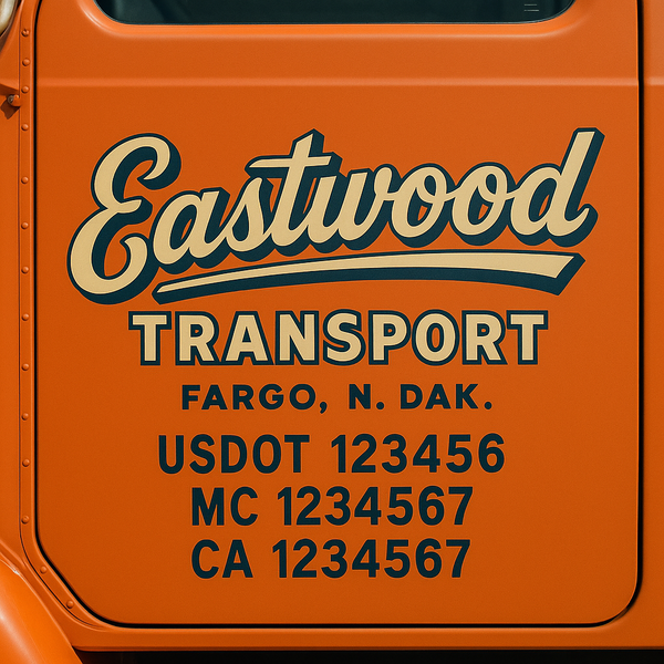 Custom Truck Door Decal Sticker Lettering For Semi-Trucks, Work Trucks, Box Trucks For USDOT Compliance