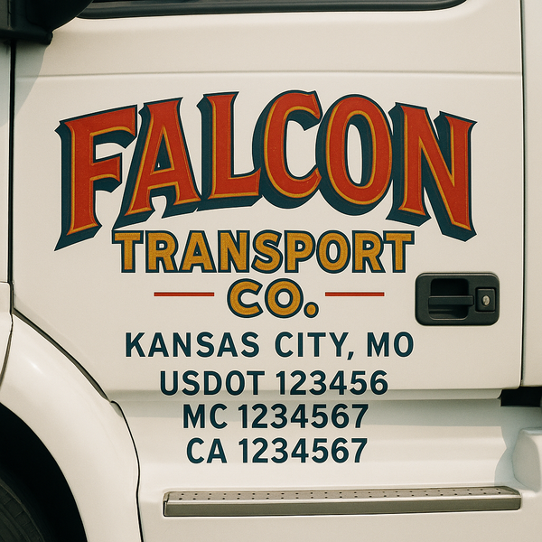 Custom Truck Door Decal Sticker Lettering For Semi-Trucks, Work Trucks, Box Trucks For USDOT Compliance