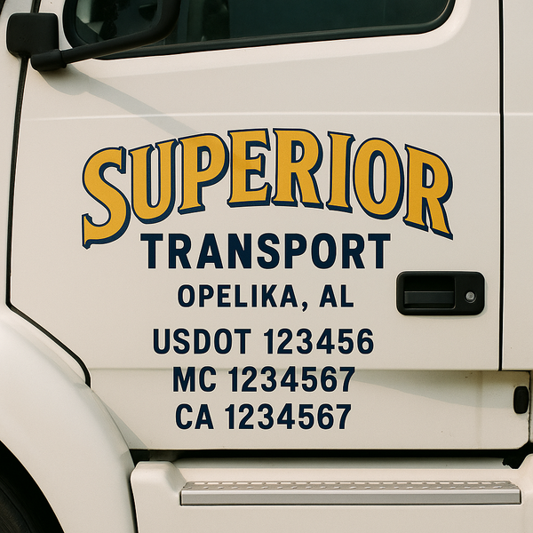 Custom Truck Door Decal Sticker Lettering For Semi-Trucks, Work Trucks, Box Trucks For USDOT Compliance