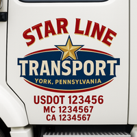 Custom Truck Door Decal Sticker Lettering For Semi-Trucks, Work Trucks, Box Trucks For USDOT Compliance