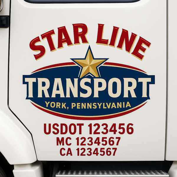 Custom Truck Door Decal Sticker Lettering For Semi-Trucks, Work Trucks, Box Trucks For USDOT Compliance