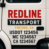 Custom Truck Door Decal Sticker Lettering For Semi-Trucks, Work Trucks, Box Trucks For USDOT Compliance