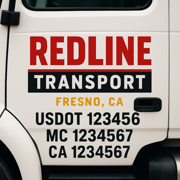 Custom Truck Door Decal Sticker Lettering For Semi-Trucks, Work Trucks, Box Trucks For USDOT Compliance