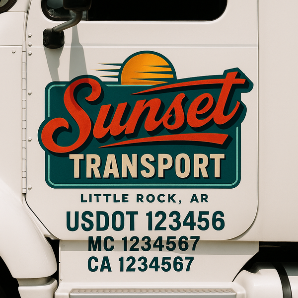 Custom Truck Door Decal Sticker Lettering For Semi-Trucks, Work Trucks, Box Trucks For USDOT Compliance