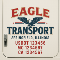 Custom Truck Door Decal Sticker Lettering For Semi-Trucks, Work Trucks, Box Trucks For USDOT Compliance