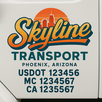 Custom Truck Door Decal Sticker Lettering For Semi-Trucks, Work Trucks, Box Trucks For USDOT Compliance