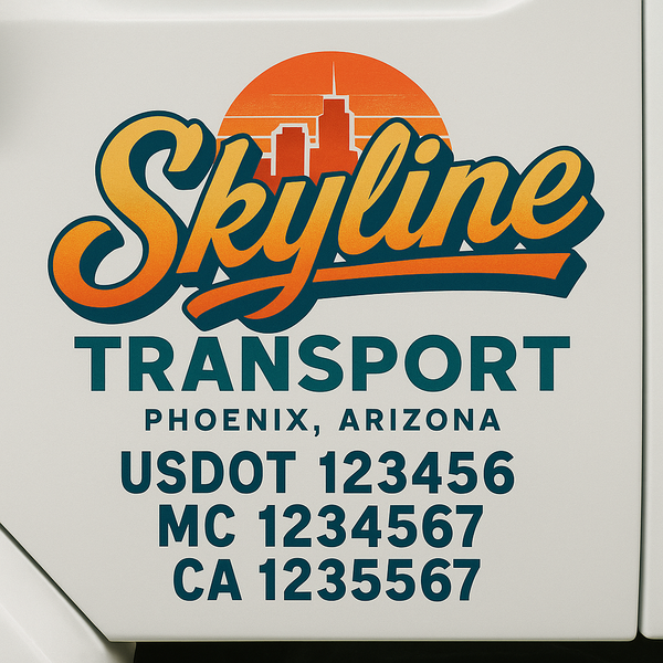 Custom Truck Door Decal Sticker Lettering For Semi-Trucks, Work Trucks, Box Trucks For USDOT Compliance