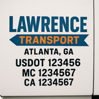 Custom Truck Door Decal Sticker Lettering For Semi-Trucks, Work Trucks, Box Trucks For USDOT Compliance