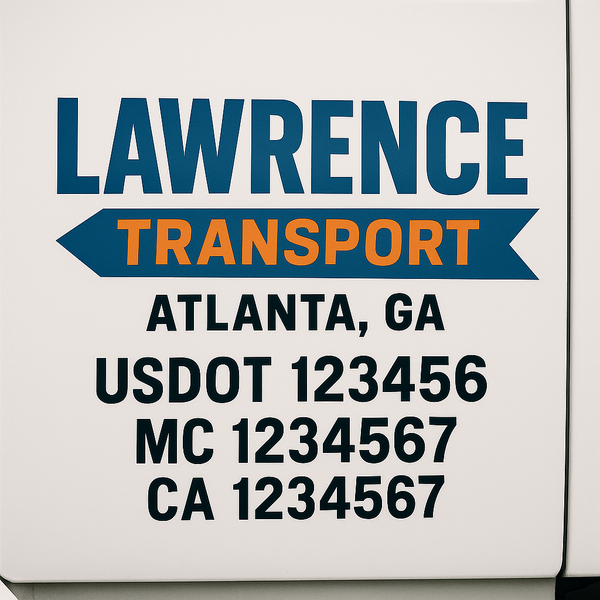 Custom Truck Door Decal Sticker Lettering For Semi-Trucks, Work Trucks, Box Trucks For USDOT Compliance