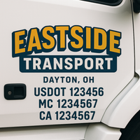 Custom Truck Door Decal Sticker Lettering For Semi-Trucks, Work Trucks, Box Trucks For USDOT Compliance