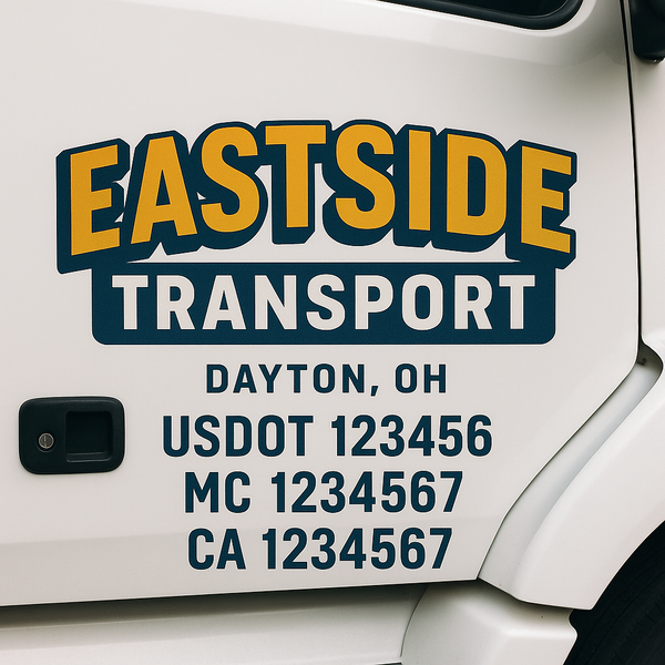 Custom Truck Door Decal Sticker Lettering For Semi-Trucks, Work Trucks, Box Trucks For USDOT Compliance