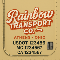 Custom Truck Door Decal Sticker Lettering For Semi-Trucks, Work Trucks, Box Trucks For USDOT Compliance