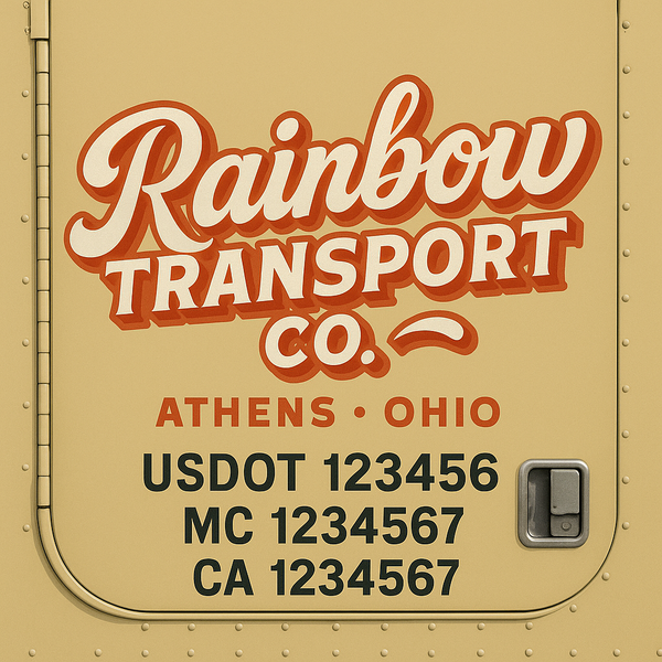Custom Truck Door Decal Sticker Lettering For Semi-Trucks, Work Trucks, Box Trucks For USDOT Compliance