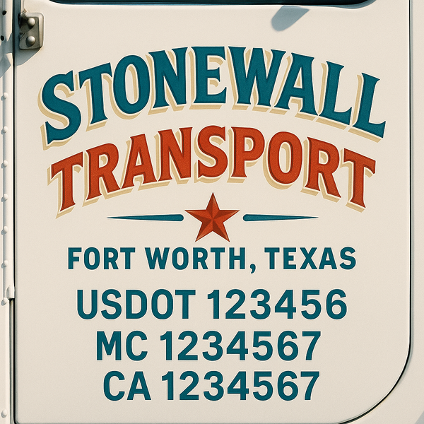 Custom Truck Door Decal Sticker Lettering For Semi-Trucks, Work Trucks, Box Trucks For USDOT Compliance