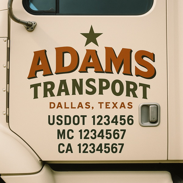 Custom Truck Door Decal Sticker Lettering For Semi-Trucks, Work Trucks, Box Trucks For USDOT Compliance