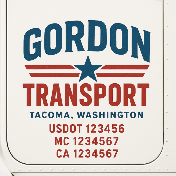 Custom Truck Door Decal Sticker Lettering For Semi-Trucks, Work Trucks, Box Trucks For USDOT Compliance