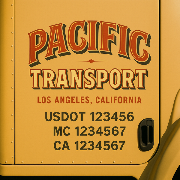 Custom Truck Door Decal Sticker Lettering For Semi-Trucks, Work Trucks, Box Trucks For USDOT Compliance