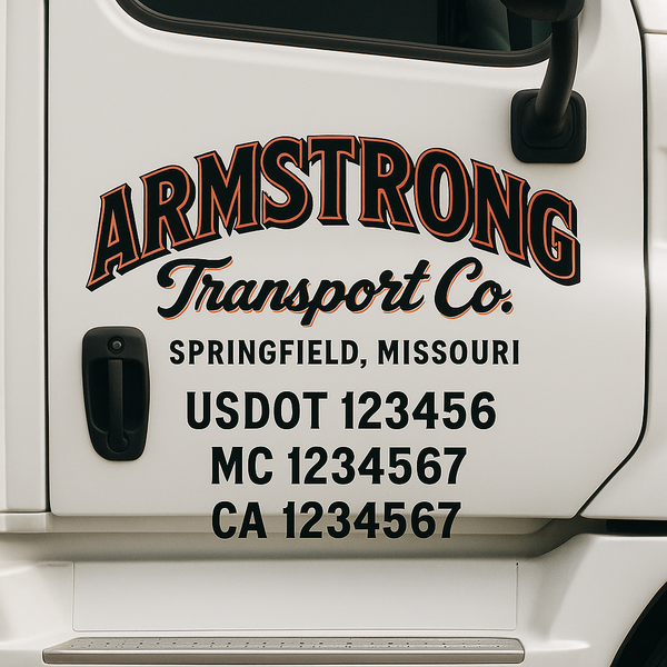 Custom Truck Door Decal Sticker Lettering For Semi-Trucks, Work Trucks, Box Trucks For USDOT Compliance