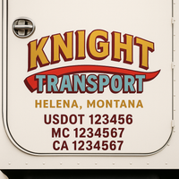 Custom Truck Door Decal Sticker Lettering For Semi-Trucks, Work Trucks, Box Trucks For USDOT Compliance
