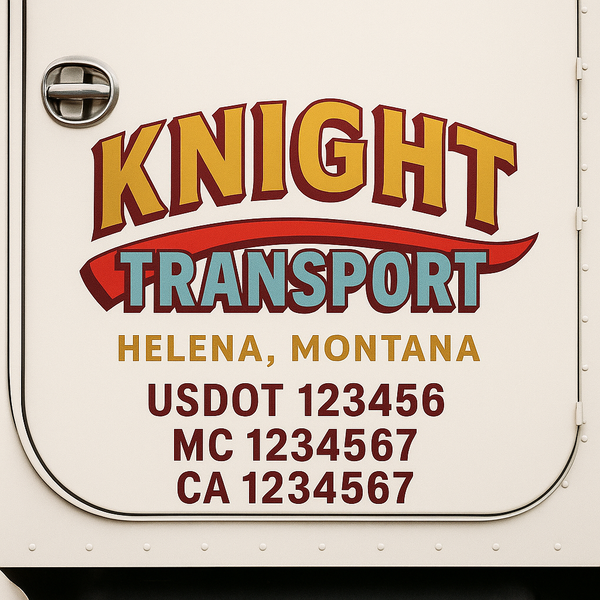 Custom Truck Door Decal Sticker Lettering For Semi-Trucks, Work Trucks, Box Trucks For USDOT Compliance