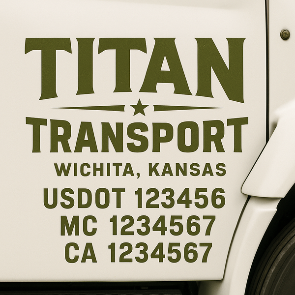 Custom Truck Door Decal Sticker Lettering For Semi-Trucks, Work Trucks, Box Trucks For USDOT Compliance