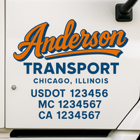 Custom Truck Door Decal Sticker Lettering For Semi-Trucks, Work Trucks, Box Trucks For USDOT Compliance